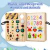 Sabdrau Montessori Busy Board Toys: Wooden Sensory Toy for Toddler with LED Light Up Switch, Educational/Christmas/Birthday Gifts for 1-3 Year Old Boys & Girls view 3