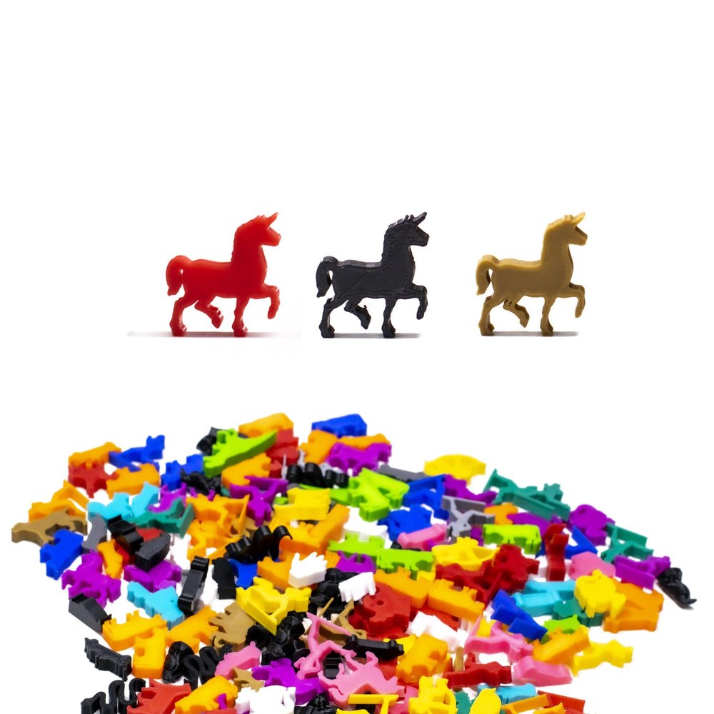 BoardGameSet 10PCS Unicorn Meeple Tokens | Board Game Pieces Accessories Meeples, Red