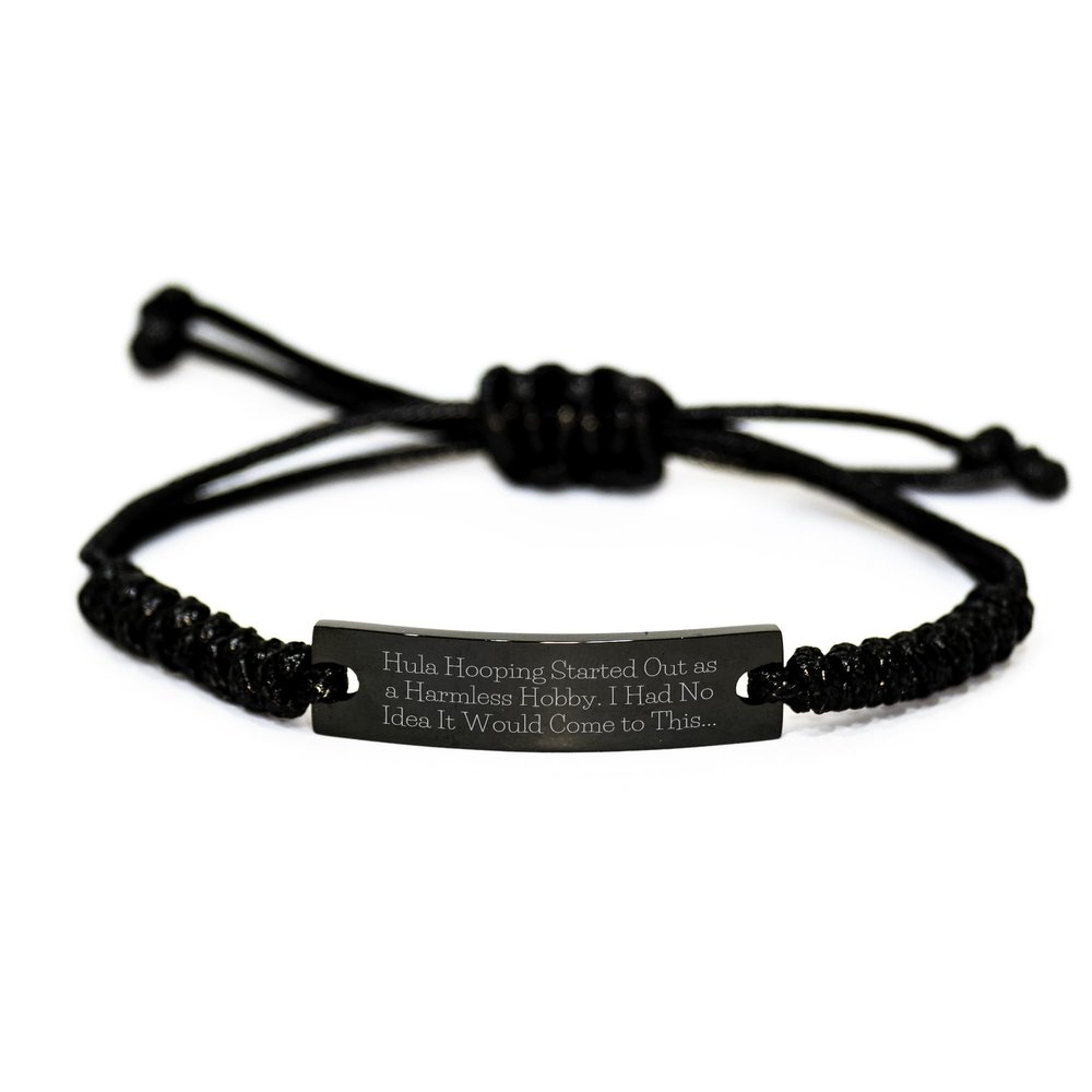 Amangny Hula Hooping Gifts for Men Women Friends - Black Rope Adjustable 3.34-9.84 inches Christmas Unique