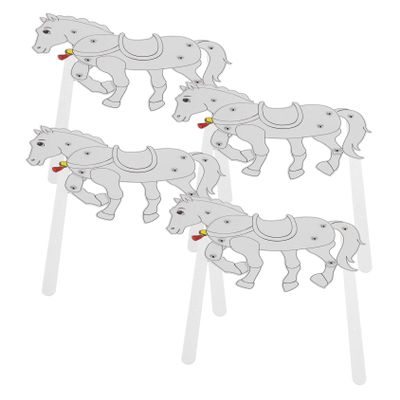 Abaodam 4pcs Horse Shadow Puppets Craft Traditional Chinese Shadow Puppet Figures for Creative Play Cultural Appreciation and Storytelling Activities