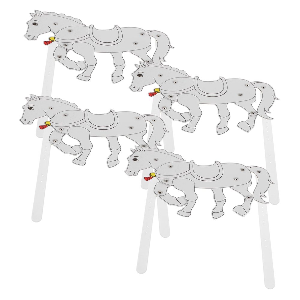 Abaodam 4pcs Horse Shadow Puppets Craft Traditional Chinese Shadow Puppet Figures for Creative Play Cultural Appreciation and Storytelling Activities
