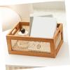 ABOOFAN Retro Woven Basket Storage Box Wooden Lids Outdoor Storage Bin for Shelves view 4