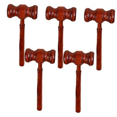 CAXUSD 5pcs Mini Wooden Judge Gavel Law Costume Accessory Smooth Finish for Courtroom Role Play and Cosplay Events