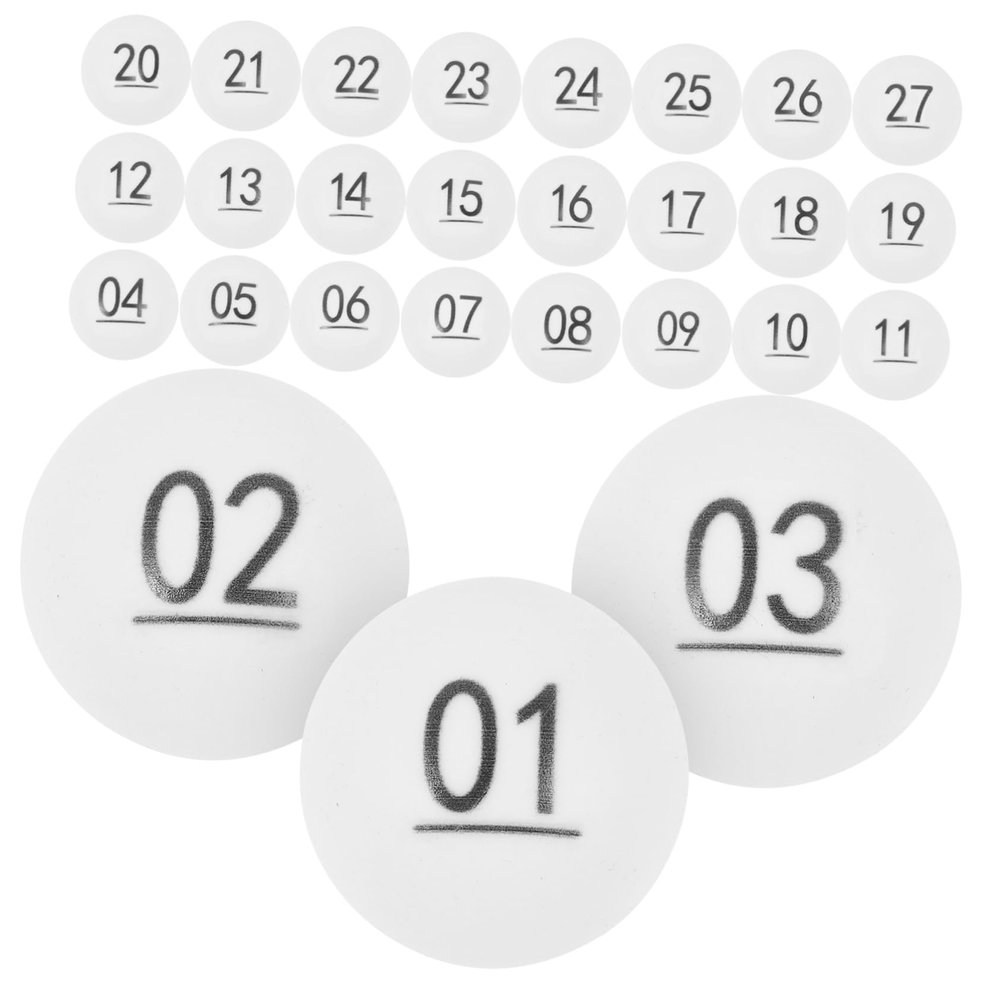 HOLIDYOYO Game Balls 50pcs Small Raffle Drawing Balls Plastic Seamless Numbers Balls for Parties Activities