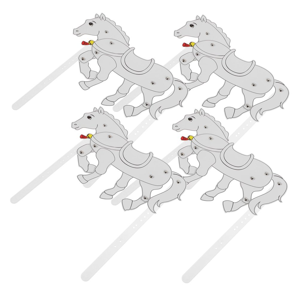 Abaodam 4pcs Horse Shadow Puppets Craft for Creative Traditional Chinese Style Materials for Endless Fun and Imagination