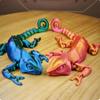 3D Printed Lizard Flexible Joint Animal Lacertid Figurines Stress Relief 3D Print Chameleon Home Tabletop Ornaments Animal Lacertid Figurines Stress Relief Crawling Lizard Model (Black) view 2