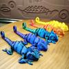 3D Printed Lizard Flexible Joint Animal Lacertid Figurines Stress Relief 3D Print Chameleon Home Tabletop Ornaments Animal Lacertid Figurines Stress Relief Crawling Lizard Model (Black) view 3