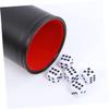 WHAMVOX Mute Dice with Pu Leather Cup Felt Lining PVC Dice Included Parties Camping and Game Black view 2