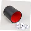 WHAMVOX Mute Dice with Pu Leather Cup Felt Lining PVC Dice Included Parties Camping and Game Black view 4