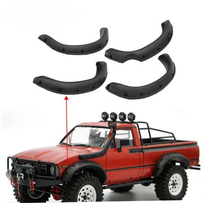 WHAMVOX 4pcs Rubber Wheel Eyebrow Flares for Rc Crawler Car Body Prevent Scratches and Mud Damage Paint Ready Black