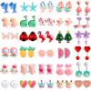 DEVIENG Clip On Earrings, 30 Pairs Hypoallergenic Clips Earrings Sets Suitable for Ages 4-12 Little Girls, Cute Small Clips On Earrings Jewelry Gifts Set view 1