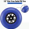 Beach Balloon Wheels, 13" Flat-Free Solid PU Beach Cart Tires Replacement Big Sand Wheels for Beach Buggy, Kayak Trolley, Canoe Cart, Rolling Walker, Garden Cart, Wheelchair & Buggy, 2-Pack view 2