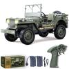 Authticar RC Crawlers, 1:10 Scale D888 Willys Military Jeep, 2.4Ghz 4WD Off Road Rock Crawler Vehicle with Lights All Terrain Electric RC Jeep Toy for Adult Teens view 1