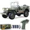 Authticar RC Crawlers, 1:10 Scale D888 Willys Military Jeep, 2.4Ghz 4WD Off Road Rock Crawler Vehicle with Lights All Terrain Electric RC Jeep Toy for Adult Teens view 1