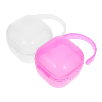 BIUDECO 2pcs Pacifier Case Portable Pacifier Holder Box for Travel Design Material Convenient Storage Go Parents Includes