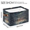 Nander Happy Christmas Eve Storage Basket 1PCS,Foldable Storage Bin Waterproof Laundry Basket Storage Box with Handle for Home Closet & Office Living Room view 3