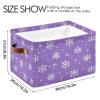 Nander Dreamy Christmas Snowflakes Storage Basket 2PCS,Foldable Storage Bin Waterproof Laundry Basket Storage Box with Handle for Home Closet & Office Living Room view 3
