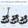 Nightcore 3-in-1 Push Car for Toddlers, Licensed Lamborghini Stroller Sliding Car with Push Handle & Arm Guardrails, Horn, Under Seat Storage, Ride on Kids Toy Car for Boys & Girls (White) view 4