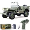 Authticar RC Crawlers, 1:10 Scale D888 Willys Military Jeep, 2.4Ghz 4WD Off Road Rock Crawler Vehicle with Lights All Terrain Electric RC Jeep Toy for Adult Teens view 1