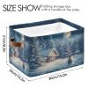 Nander Happy Christmas Eve Storage Basket 2PCS,Foldable Storage Bin Waterproof Laundry Basket Storage Box with Handle for Home Closet & Office Living Room view 3