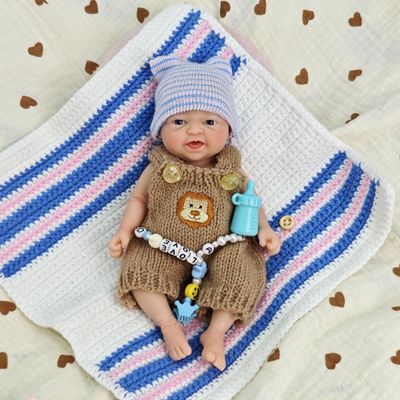 7" Miniature Silicone Baby Full Body Silicone Reborn Baby Doll Eyes Open Realistic Newborn Boy The Look Real Babies Soft Anti Stress Doll