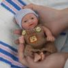 7" Miniature Silicone Baby Full Body Silicone Reborn Baby Doll Eyes Open Realistic Newborn Boy The Look Real Babies Soft Anti Stress Doll view 2