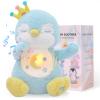 Emoin Penguin Stuffed Animal, Breathing Penguin Plush Baby Toy Sleep Buddy with Realistic Breathing Motion and Lights Music for Adults and Kids-Blue view 1