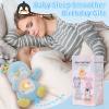 Emoin Penguin Stuffed Animal, Breathing Penguin Plush Baby Toy Sleep Buddy with Realistic Breathing Motion and Lights Music for Adults and Kids-Blue view 3