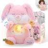 Emoin Breathing Bunny Plush, Breathing Stuffed Animal Sleep Buddy Bunny Teddy Plush with Light and Musical Doll for Adults and Kids,Anxiety Teddy for Adults view 1