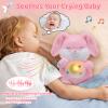 Emoin Breathing Bunny Plush, Breathing Stuffed Animal Sleep Buddy Bunny Teddy Plush with Light and Musical Doll for Adults and Kids,Anxiety Teddy for Adults view 3