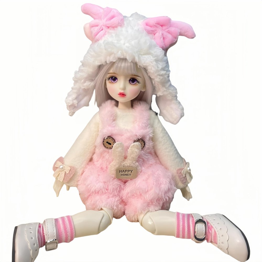 1/6 BJD Doll Kawaii Ball Joint Doll Handmade Makeup 11.8 Inches Collectible Cartoon Dress up Dolls Best Gift (H)
