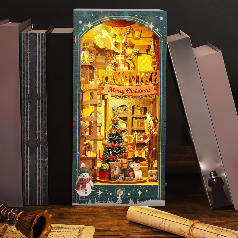 2025 New DIY Book Nook Kit Interesting Miniature Dollhouse Booknook Kit Pretty Puzzle Bookend Bookshelf Decor Exquisite Book Nook Set Decorative Bookends