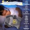 Emoin Breathing Stuffed Animal, Breathing Easter Bunny Plush Sleep Buddy with Realistic Breathing Motion and Lights Music Baby Easter Basket Stuffers for Adults and Kids-Grey view 2