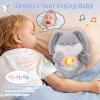 Emoin Breathing Stuffed Animal, Breathing Easter Bunny Plush Sleep Buddy with Realistic Breathing Motion and Lights Music Baby Easter Basket Stuffers for Adults and Kids-Grey view 3