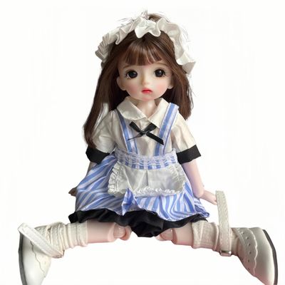 1/6 BJD Doll Kawaii Ball Joint Doll Handmade Makeup 11.8 Inches Collectible Cartoon Dress up Dolls Best Gift (V)
