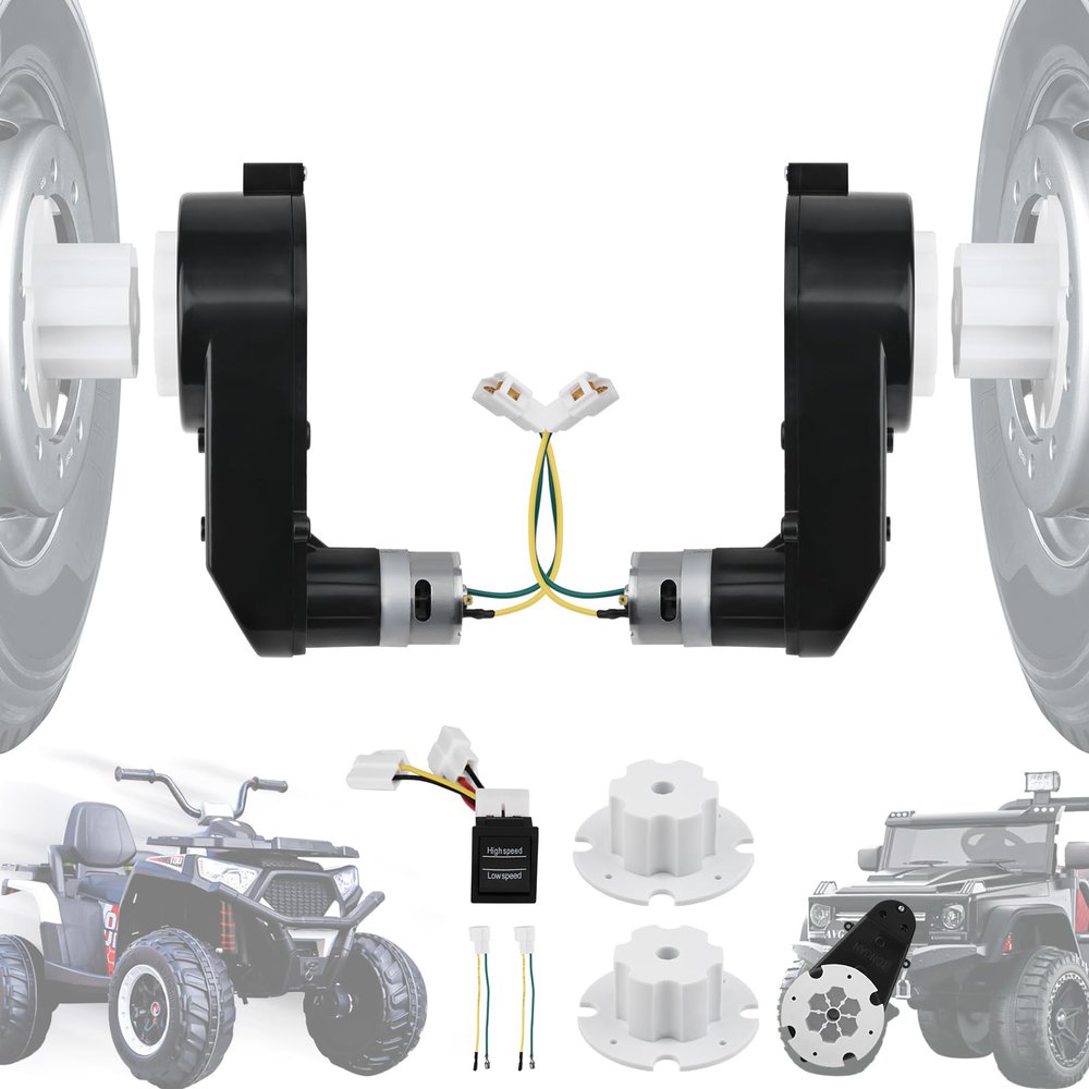 2PCS Kids Ride On Car Gearbox, 12V RS550 40000RPM High Speed Drive Motor Gearbox with 2 Coupler Suitable for Replacing and Upgrading Motors in Children's Electric Cars