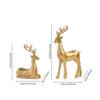 2pcs Reindeer Figurines for Christmas Reindeer Sculpture Resin Christmas Statues Home Decorative Displays for Living Room Bedroom Bathroom Bookshelf Desktop Cabinets (Gold) view 2