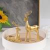 2pcs Reindeer Figurines for Christmas Reindeer Sculpture Resin Christmas Statues Home Decorative Displays for Living Room Bedroom Bathroom Bookshelf Desktop Cabinets (Gold) view 4