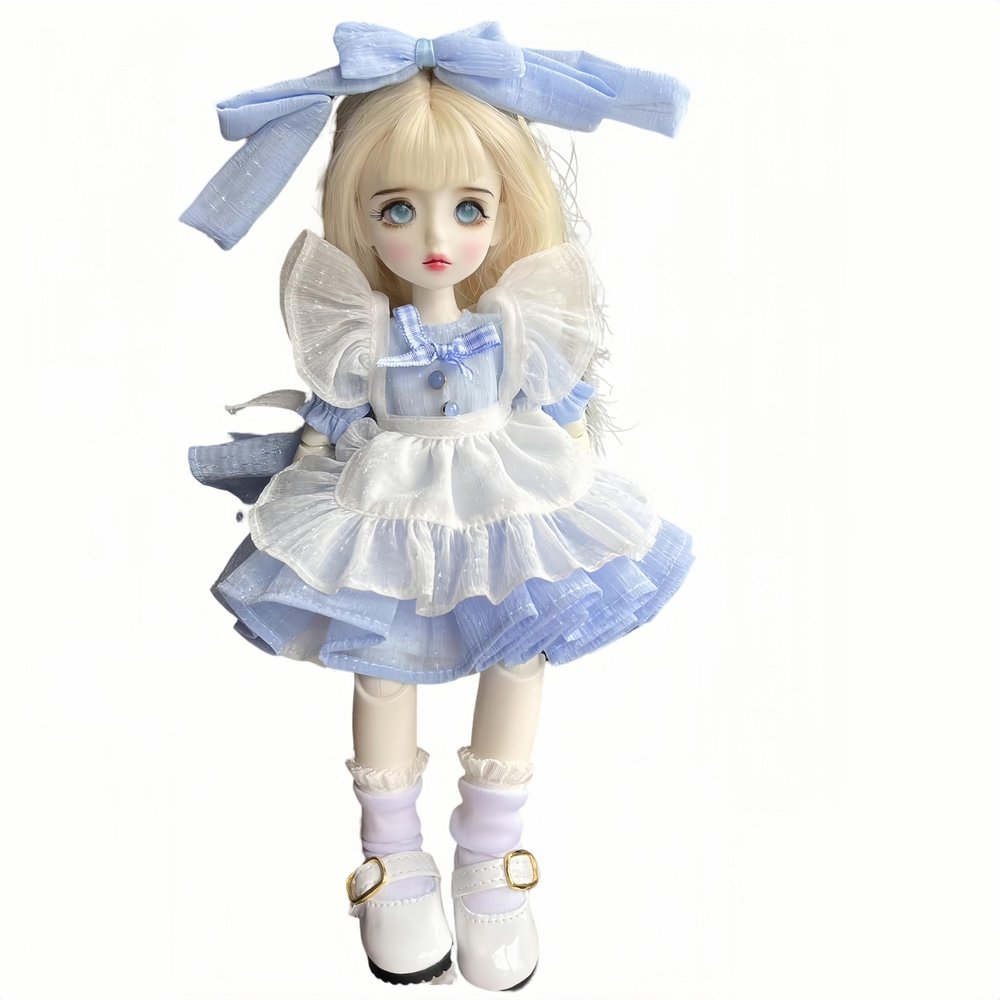 1/6 BJD Doll Kawaii Ball Joint Doll Handmade Makeup 11.8 Inches Collectible Cartoon Dress up Dolls Best Gift (X)