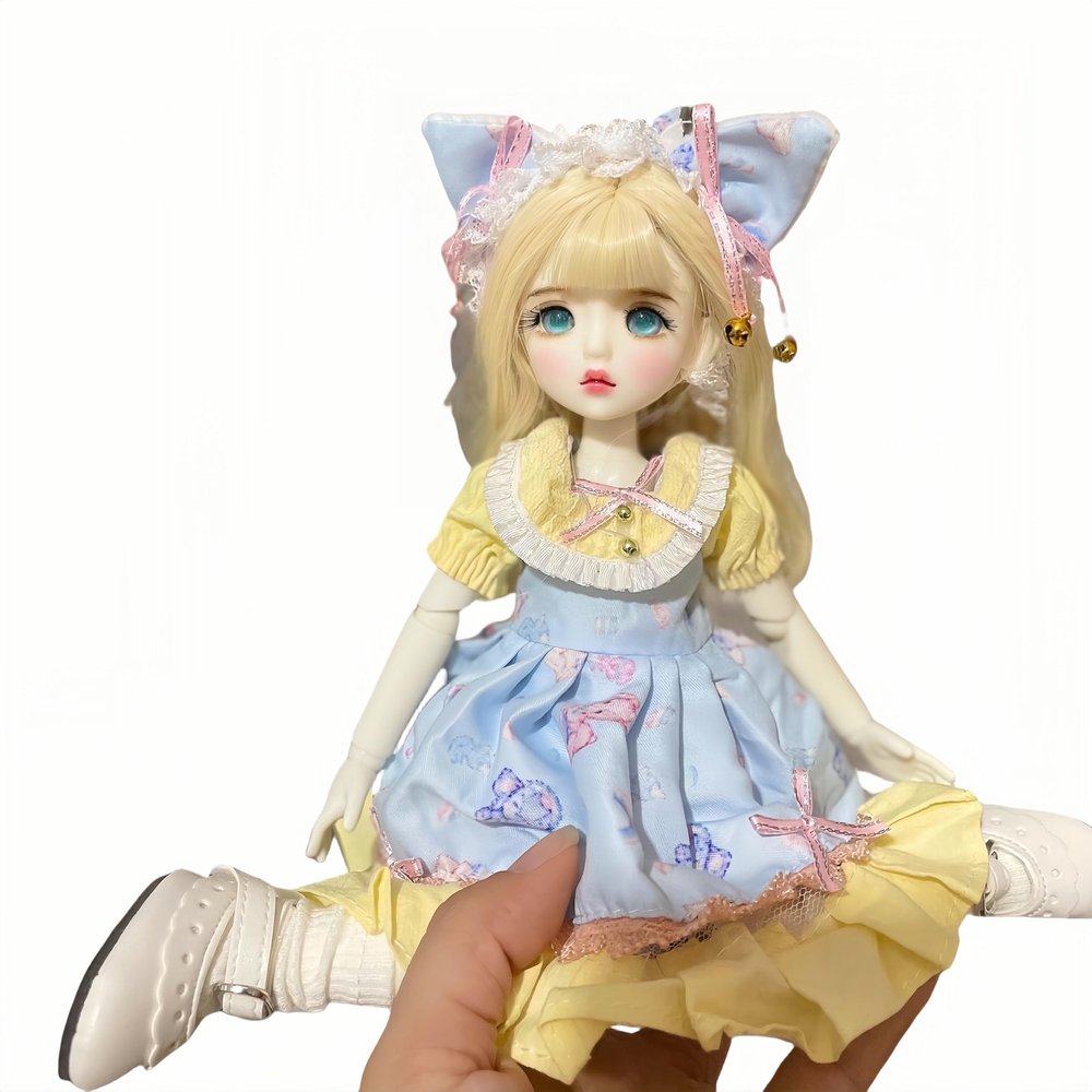 1/6 BJD Doll Kawaii Ball Joint Doll Handmade Makeup 11.8 Inches Collectible Cartoon Dress up Dolls Best Gift (L)
