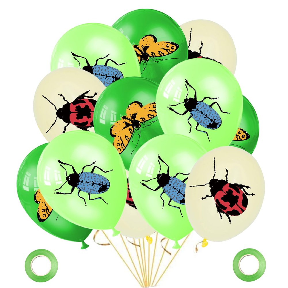 45 Pieces Spring Summer Bug Birthday Party Decorations, 12 Inch Insects Latex Balloons, Butterfly Beetles Balloons for Baby Shower Boys Girls Insect Theme Party Supplies