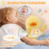 Emoin Duck Stuffed Animal,Breathing Duck Plush Sleep Buddy Stuffed Animal Duck Baby Toy with Realistic Breathing Motion and Lights Music for Anxiety Adults and Kids view 3
