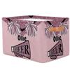 KFNHN Personalized Foldable Storage Basket with Name Pink Glitter Cheerleading, Laundry Hamper Dirty Clothes Pet Toys Storage Bin with Handles for Shelf Home Closet view 2