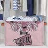 KFNHN Personalized Foldable Storage Basket with Name Pink Glitter Cheerleading, Laundry Hamper Dirty Clothes Pet Toys Storage Bin with Handles for Shelf Home Closet view 4