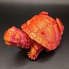GSHLGAO 3D Printed Turtle Animal Toys, Home, Room, car Decoration, Desktop Ornaments, and Free Movement of Joints (Red-Gold) view 1