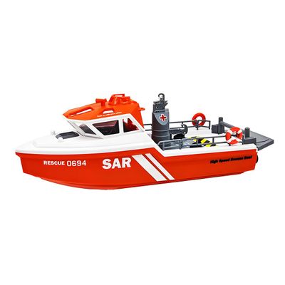 URFunModel 1/32 RC Boat for Adults, Remote Control Boat 2.4G RC Rescue Boat Model Kit, 8KM/H Electric Mini RC Boat Kit for Pools, Lakes, Rivers, Water Boat Toy RTR