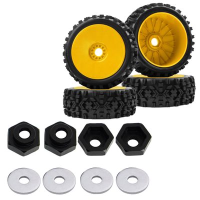 12mm to 17mm Metal Wheel Hex Adapter Converter & RC Hobby OD 4.72" 1/8 Scale RC Buggy Wheels & Rubber Tires 17mm Hex Rims