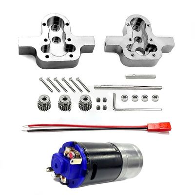 StiNGZjdM 370 Motor Parts Metal Transmission Gearbox Compatible with MN D90 D91 99 99s/WPL B14 B24 C14 C24 C34 RC Car General DIY Upgrade Accessories(Combination Titanium)
