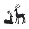 2pcs Reindeer Figurines for Christmas Reindeer Sculpture Resin Christmas Statues Home Decorative Displays for Living Room Bedroom Bathroom Bookshelf Desktop Cabinets (Black) view 1