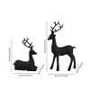2pcs Reindeer Figurines for Christmas Reindeer Sculpture Resin Christmas Statues Home Decorative Displays for Living Room Bedroom Bathroom Bookshelf Desktop Cabinets (Black) view 2